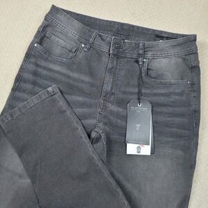 NWT Perfect Jean NYC Mens‎ Jeans 32x34 Skinny Fit Miner Grey Stretch Denim $120